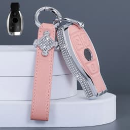 Diamond Leather Car Key Case Cover For Mercedes Benz A B C E S G Class W204 W205 W212 W213 W176 W177 GLC CLA AMG Accessorie