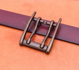 Classic Strong Metal Brass Plated Men Wide End Bar Prong Double Pin Buckle Leathercraft Jeans Belt Buckle Replacement Fits 45mm