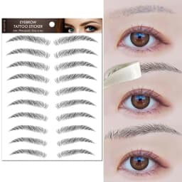 6D Eyebrow Tattoos Sticker Waterproof Long Lasting Natural Hair-Like Fake Eyebrows Stickers for Brow Grooming Shaping