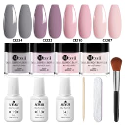 10pcs/set Nail Dipping Powder Natural Dry No Lamp Cure DIY Nail Art Decoration Pigment Dust Glitter Long Lasting Nail Supplies