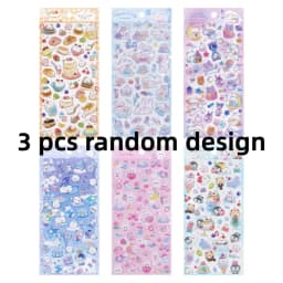 3 pcs Random Cute Candy Color Animals Flash Decor Stickers Scrapbooking Diy Journaling Cute Stationery Diary Sticker Gift Prizes