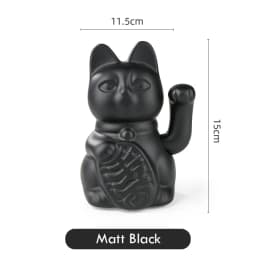 5.9 Inch Ceramic Lucky Cat Waving Arm Maneki Neko Beckoning Cat for Fortune Luck Wealth Prosperity Decoration Fengshui Ornament