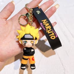 Cartoon PVC Naruto Anime Peripheral Keychain Naruto Silicone Figure Car Key Chain Christmas, Halloween Gift
