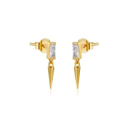 CRMYA Unique gold-plated CZ Stud Earrings For Women Cubic Zirconia Pendientes Boho Luxury Fashion Jewelry