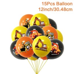 Construction Party Disposable Tableware Birthday Decoration Boy Baby Shower Excavator Truck Tractor Construction Birthday Decor