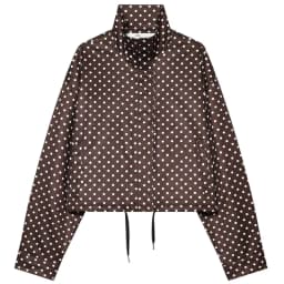 HXAO Polka Dot Bomber Jacket Women's Jackets Demi-Season Oversized Long Sleeve Top Outerwear Aviator Plus Size Zip Up Crop Coats
