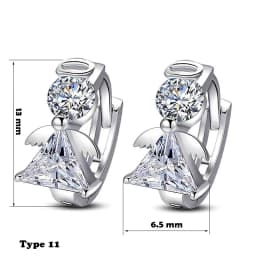 Geometric Tiny Hoop Earrings For Women Micro Crystal Zircon Star Flower Heart Huggie Small Classic Earring Piercing Jewelry Gift
