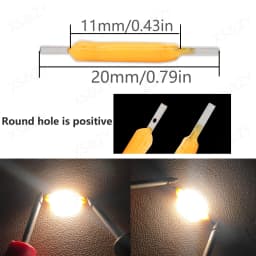 10pcs 20mm LED Filament Edison LED Bulbs DC3V 50mA Ra80 2200K 2700K White Red Green Blue Pink Purple Indoor Outdoor LightingDIY