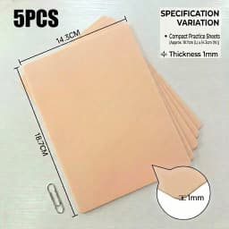 A4 Size Tattoo Practice Skin 3/1mm Double Side Silicone Permanent Makeup Eyebrow Synthetic Leather Training Fake Skin Accessory