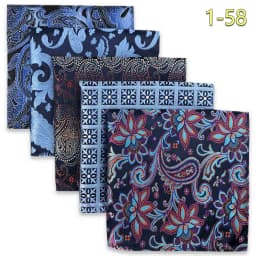 5 PCS Luxury Mens Pocket Square Set Handkerchief Assorted Paisley Floral Print Striped Hanky Suit Gentlemen Wedding Gift Vintage