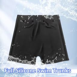 Plus Size Full Silicone Swim Trunks Briefs Quick Dry Protection Women Men Beach Trunks Spring Swimming Underwear Fit Lightweight