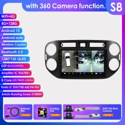 Hizpo 2 Din Android Auto Radio For VW Volkswagen Tiguan 1 NF 2006-2016 Carplay Car Multimedia GPS 2din Autoradio Head Unit Navi