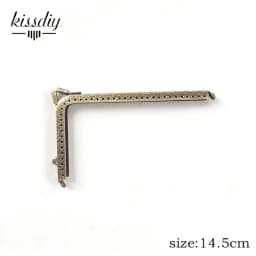 10 PCS 14.5 16.5 18.5cm L Shape Embossed Bronze Right Angle Coins Purse Frames DIY Metal Kiss Clasp Bags Accessory Parts