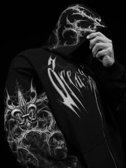 Breathedivinity Large-sized Loose-fitting Printed Full-front Zipper Hooded Sweatshirt