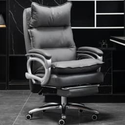 Luxury Leather Manager Chair Ergonomic High Back Executive Chair With Lumbar Massage 135° Footrest Recliner Office Chair
