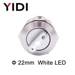 Customized 22mm Waterproof Metal Rotary Selector Switch 2 3 Pin 1NO1NC 2NO2NC 12V LED Stainless Steel Push Button Knob Switch