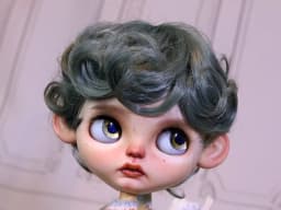 Blythes Doll Wig Fits Into the 1/6 Style Male European Style Curly Hair With Highlights Dark Brown Mixed Light Imitation Mohair