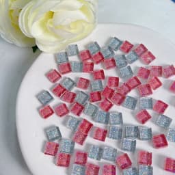Mosaic Tiles for Crafts Blue Shine Assorted Color 50pcs Glass Glitter Mosaic Supplies Pieces Bulk Square Shape Home Decoration