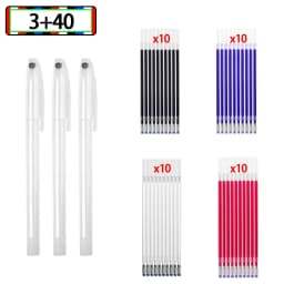 4-40Pcs High Temperature Disappearing Fabric Marker Pen Erasable Refill Pens For Patchwork Fabric PU Leather Mark Sewing Tools