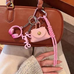 New Woven Rope Heart Keychain DIY Sweet Pendant Heart Bag Hanging Charm Keyrings Accessories For Women