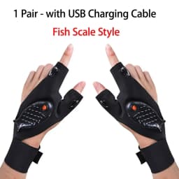 LED Flashlight Fishing Strap Fingerless Gloves Waterproof Cycling Camping Hiking Rescue Glove Lamp Lighting Gloves