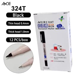 ACE 304 314 324T Dual Tip Quick Dry Oil Based Marker Pen for Lab Hospital Use Resistant to 75% Alcohol Professional Marking Tool