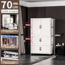 Installation Free Baby Wardrobe Foldableing Storage Cabinet Multi Layer Children's Small Wardrobe Home Clothes Storage Box Stora