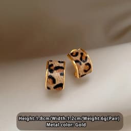 Light Luxury Leopard Print Metal C-shaped 2025 Women's Hanging Earrings Christmas Party Unusual Ear Accessories Trendy Jewelry