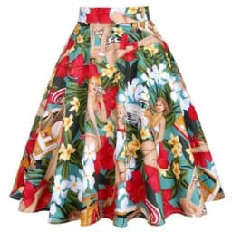 Small Red Polka Dot Cotton Womens Sexy Midi Summer Skirt Pin Up  High Waist Retro Vintage Rockabilly 50s Women Skirt