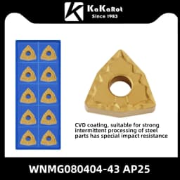 Kakarot Carbide Insert WNMG080404-CQ AP45 WNMG 080408-TM Turning Tools Rough machining CNC Lathe Cutter 10pcs Blade Plate