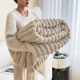 Solid Color Artificial Rabbit Fur Blanket Fluffy Soft Plush Throw Blanket Autumn Warm Queen Size Fleece Blankets for Bed Sofa