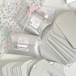 50PCS Silver Color Paper Jewelry Box Blank Blind Bag Packaging Earring Necklaces Rings DIY Christmas Hollween Wrapping Wholesale
