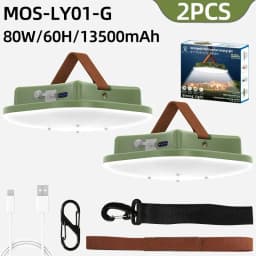 Rechargeable Camping Light Outdoor Tent Light Magnetic Suction Emergency Car Maintenance Work LED Lantern Flashlight USB Type-c