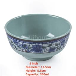 4.5 5 inch 2 10 pcs set Break resistant Melamine Bowl Thickened Flower Rice Soup Snack Bowl Plastic Food Tableware Chinese Bowls