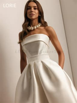 LORIE Sexy A-line Satin Wedding Dresses Mid-calf Sleeveless Bridal Gown Backless Wedding Gowns Customized 2025