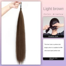 Solid Color Lady Synthetic Fiber Winding Ball Hair Ring Wig Bud Hair Bun Natural Fluffy Hair Volume Low Tie Fluffy Wig Hair Bag
