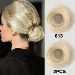 Synthetic rubber band elastic hair ring multi-color heat-resistant bun hair extension wig that surrounds a woman's ponytail