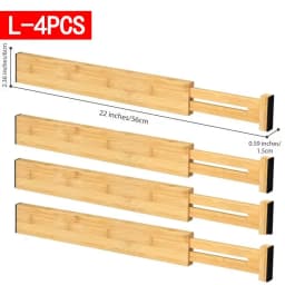 1/2/4Pcs Bamboo Drawer Dividers Organizers Adjustable Expandable Spring Loaded Drawer Separators for Kitchen Bedroom Dresser