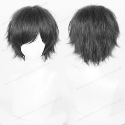 Anime 30cm Short Straight Cosplay Wig Black White Green Brown Purple Blue Gray Red Gold Man Women Heat Resistant Synthetic Hair