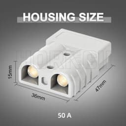 50A 2 Pin Power Connector 600V DC Two-pole Battery Quick Connector SB50 Charging Plug for Forklift Car RV Battery UPS Inverter