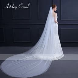 Ashley Carol Customized Wedding Veils With Comb Lace custom made length Cathedral Wedding Veil Wedding Accessories