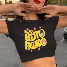 2000s Hip Hop Crop Top  Tshirt Manga Japanese Anime Jujutsu Kaisen T Shirt Gojo Satoru Tops Yuji Itadori Cropped Tees T-shirt
