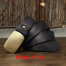 3.3cm Pure Cowskin Men Belt Genuine Leather Belt High Quality Smooth Brass Buckle Strap Male Jeans Luxury Designer Belts for Man