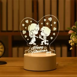 3D Acrylic LED Night Lamp USB Plug-Bedside Accent for Birthday Celebrations & Family Home Decor