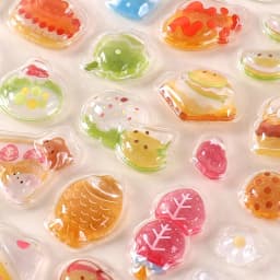 6-Style Japanese 3D Cute Stickers - Crystal Embossed Design for Phone Case, Journal, Dairy Photo, DIY & Creative Collag Material