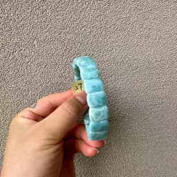 2026 AAA Grade Natural Larimar/Copper Pectolite Bead 10x14mm Bracelet Dominicana Genuine Larimar Gemstone Bangle Woman Wholesale