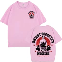 Dwight Schrute Gym for Muscles Double-sided T Shirt Tv Series The Office Michael Scott Hip-hop Casual T Shirts Men Cotton Tees