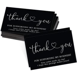 30pcs Black Pink Thank You Cards Greeting Label Tag Packages For Small Business Gift Box Decoration Packaging Supplies Wholesale