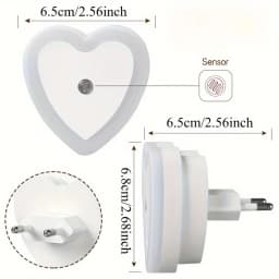 Night Light Plug In 220V Dusk Sensor Heart Shape for Stairs, Bedrooms, Kitchens, Freestanding Wall Mount Light Sensor Control