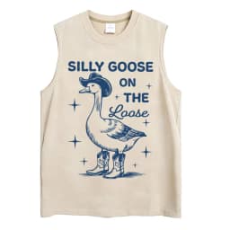 Washed Funny Goose Tank Tops Mess with The Honk You Get The Bonk Graphic T Shirts Vintage Unisex Loose Cotton Sleeveless Vests